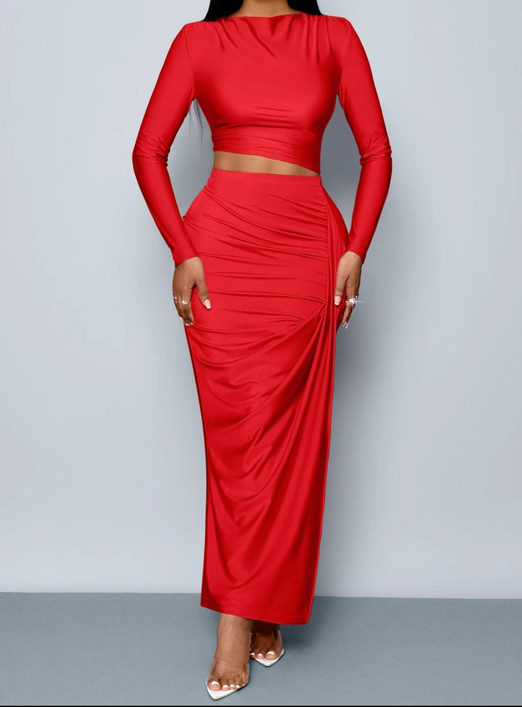 Layla 2PC Set (Ruby Red) (Ruby Red) - by MunekaWear