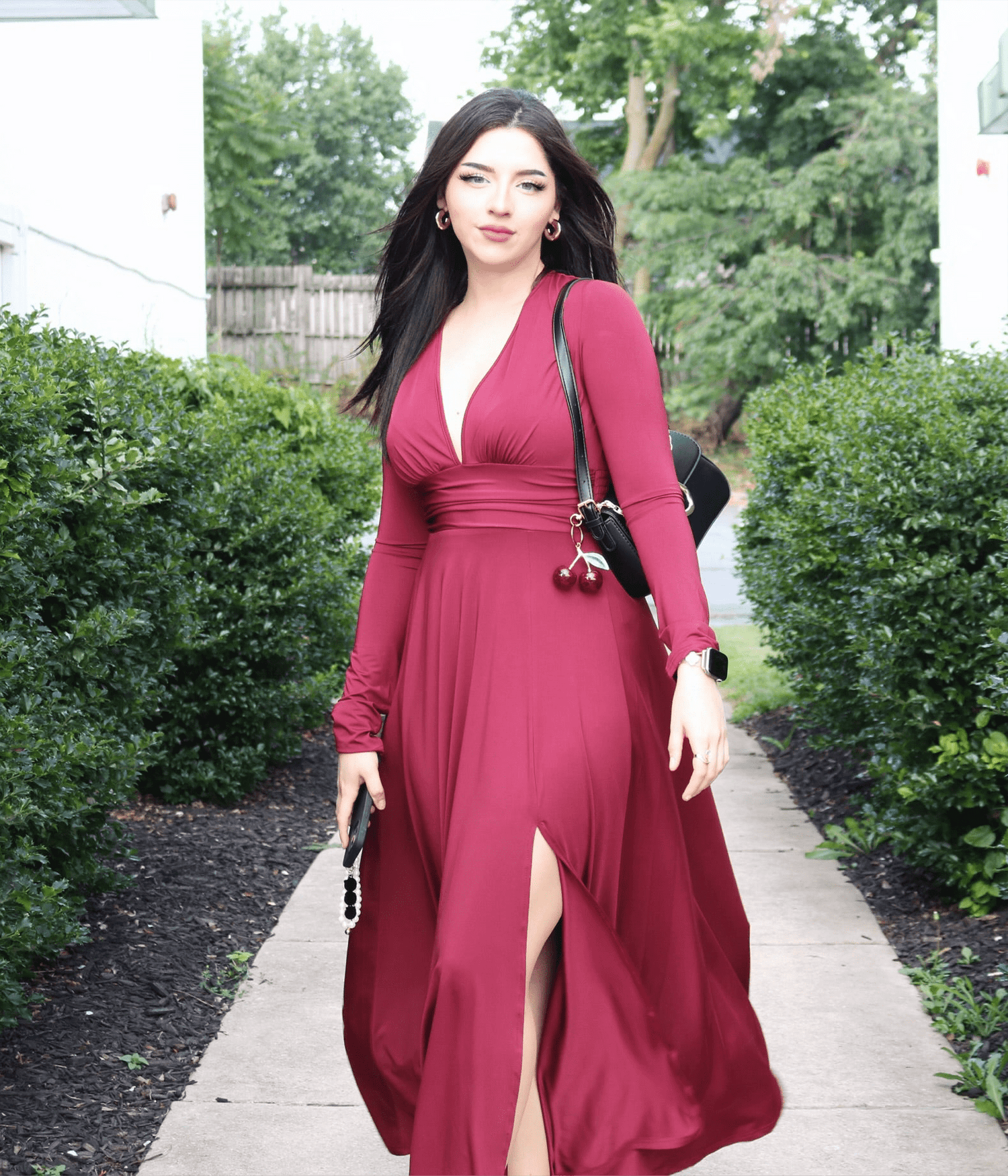 Olivia Elegant Maxi Dress (2 Colors) (Black) - Dresses by MunekaWear