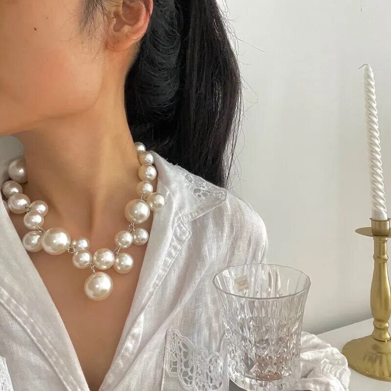 Pearl Bubble Necklace (Pearl) - by MunekaWear