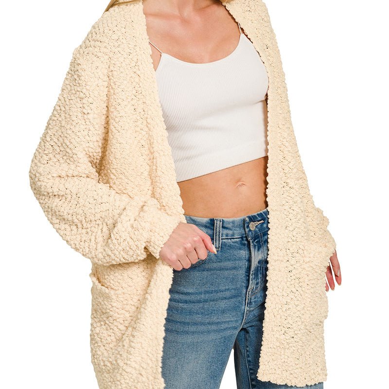 Serenity Cardigan Sweater- 11 Colors (Small) - popcorn cardigan sweater by MunekaWear