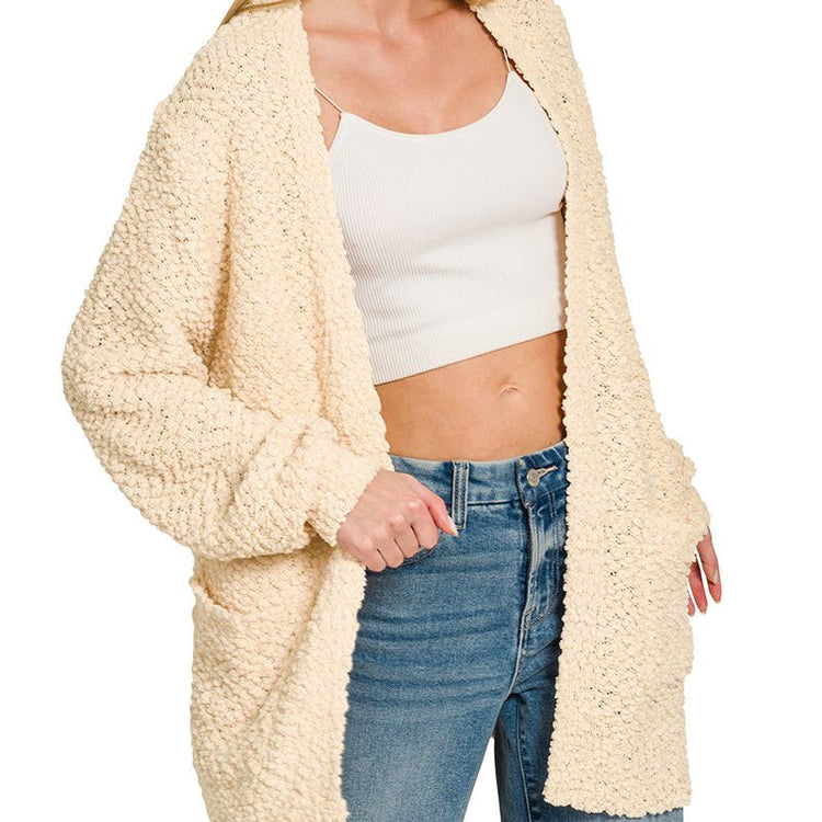 Serenity Cardigan Sweater- 11 Colors (Small) - popcorn cardigan sweater by MunekaWear