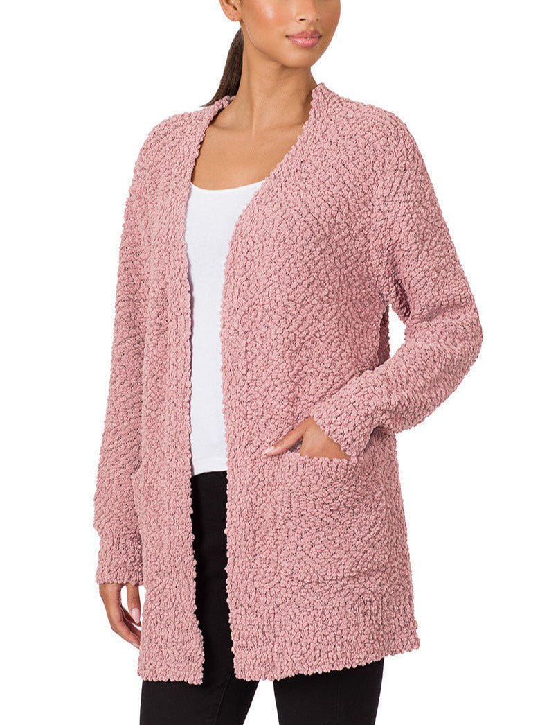 Serenity Cardigan Sweater- 6 Colors (Small) - popcorn cardigan sweater by MunekaWear