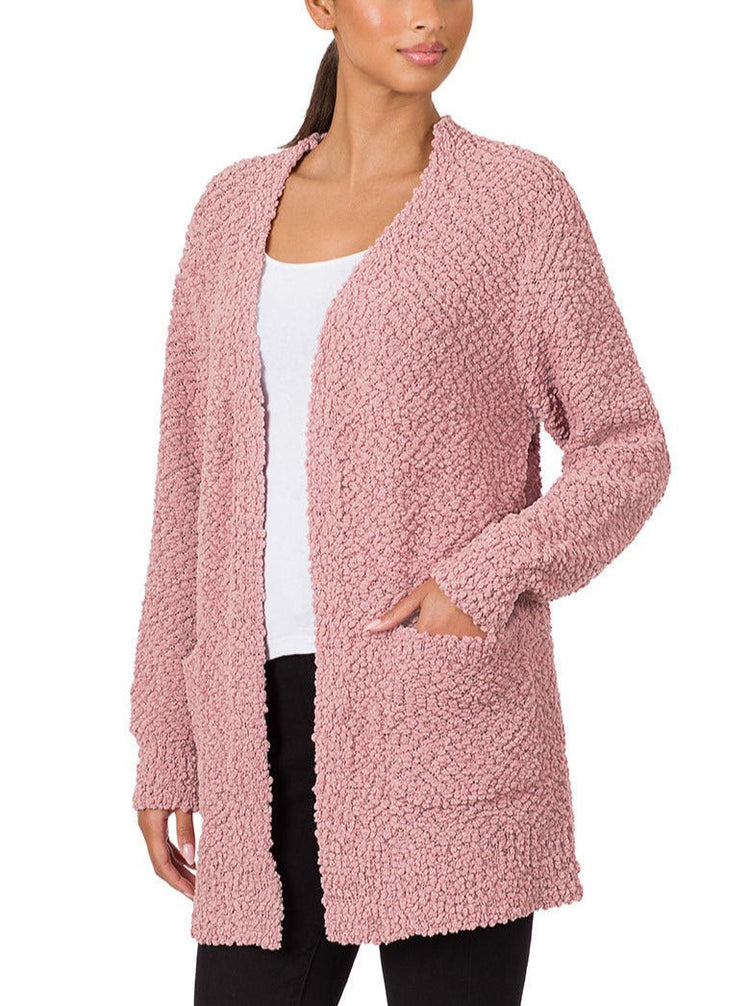 Serenity Cardigan Sweater- 6 Colors (Small) - popcorn cardigan sweater by MunekaWear