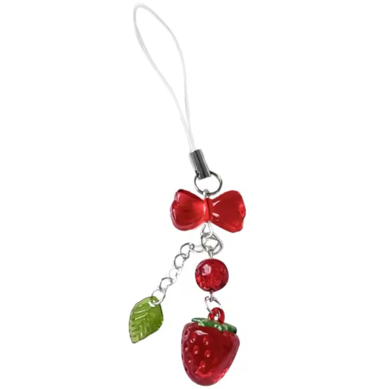 Strawberry Phone Charm/Keychain Pendant () - Purse charm by MunekaWear