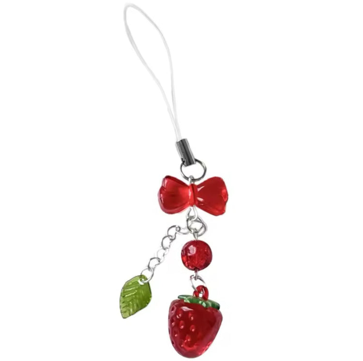 Strawberry Phone Charm/Keychain Pendant () - Purse charm by MunekaWear