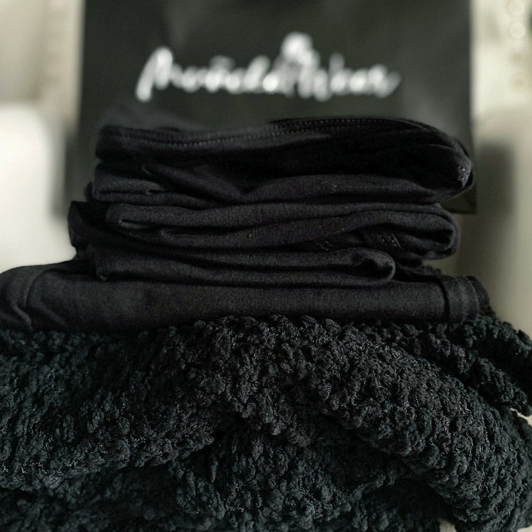 4pc Serenity Cardigan Set (Onyx) (Small) - Outfit Sets by MunekaWear