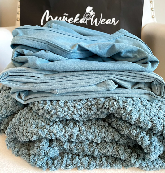 3pc Serenity Cardigan Set (Blu Grey)