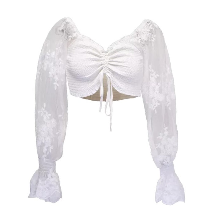 トップス RIV NOBUHIKO AMY EMBROIDERY TOP WHITE RIV NOBUHIKO（リブ