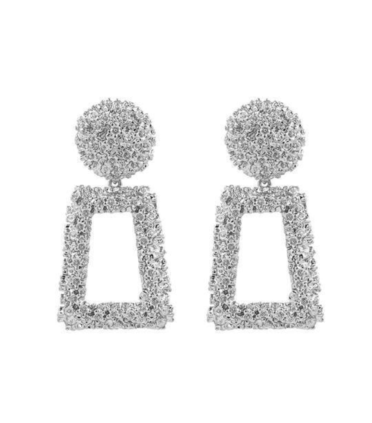 Jayde Large Earrings (Silver) - Earrings by MunekaWear