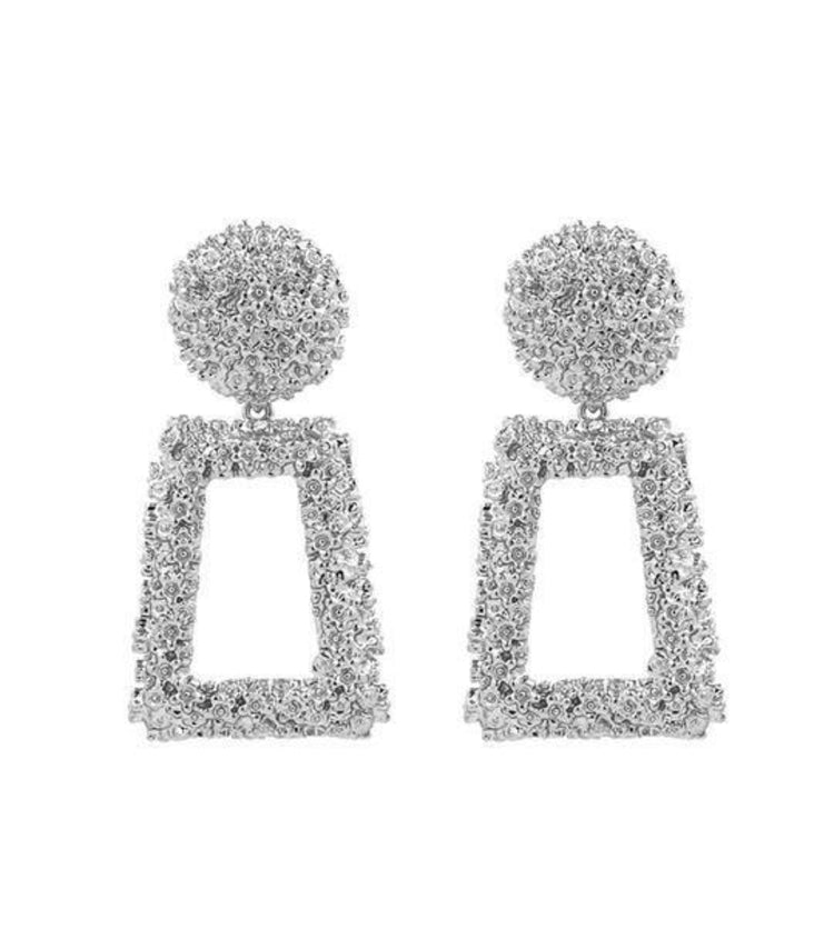 Jayde Large Earrings (Silver) - Earrings by MunekaWear