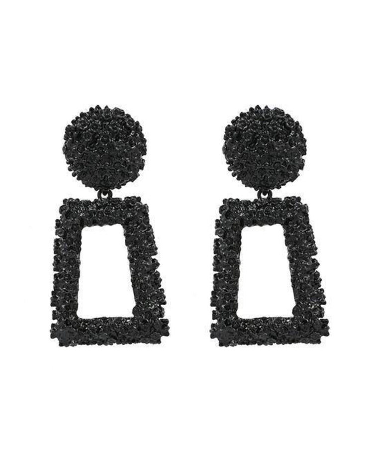 Jayde Large Earrings (Black) - Earrings by MunekaWear