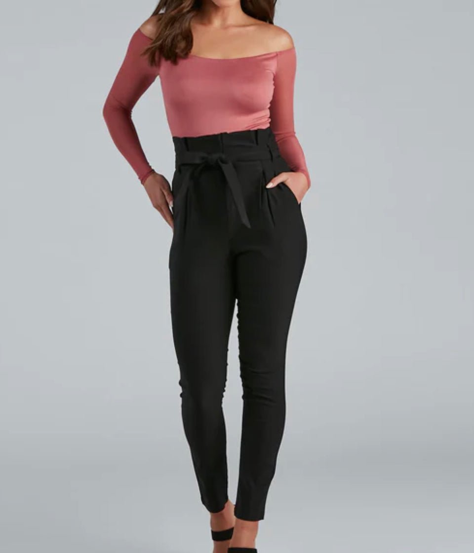 Tatiana High Waist Pants (Small 2/4) - by MunekaWear