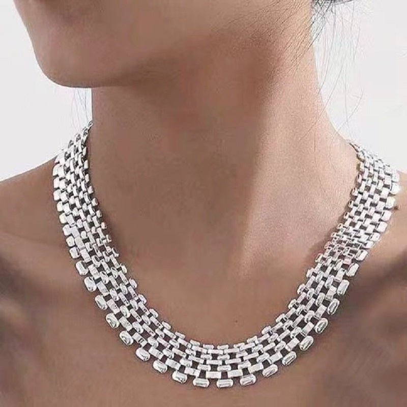 Xoe Link Necklace (Silver) - by MunekaWear