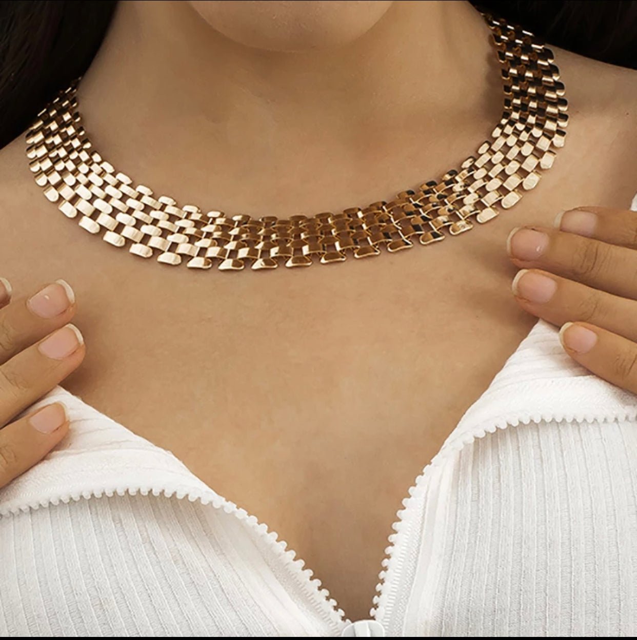 Xoe Link Necklace (Gold) - by MunekaWear